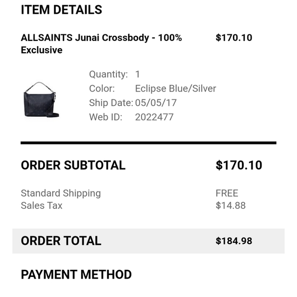 All Saints Junai Crossbody in Navy - Picture 15 of 15